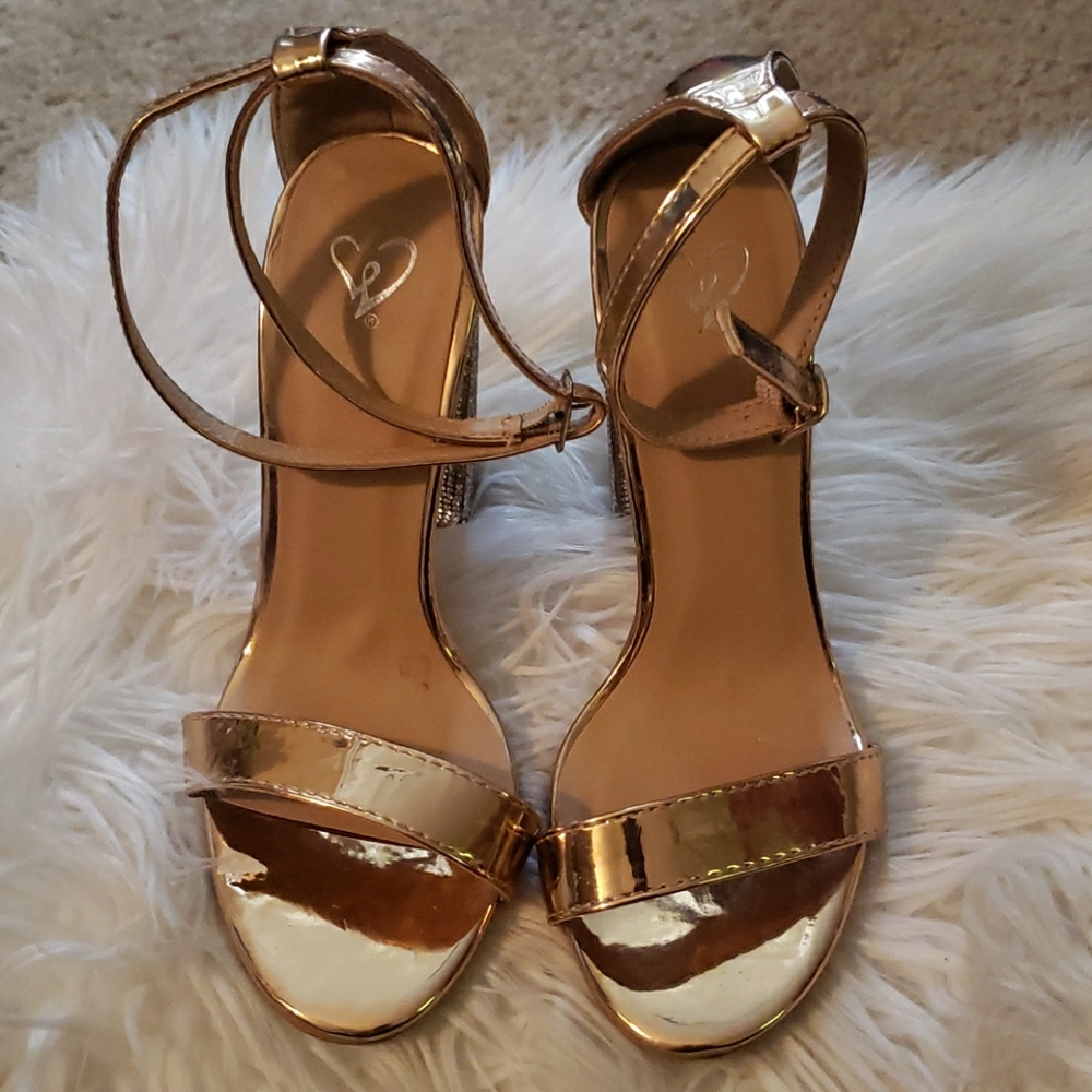 Windsor rose gold strap heels